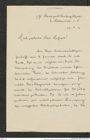 Nachlass Franz Steindachner, Brief von Camillo Karl Schneider an Franz Steindachner (10.01.1908), Inv.Nr. 460.01, Seite 1